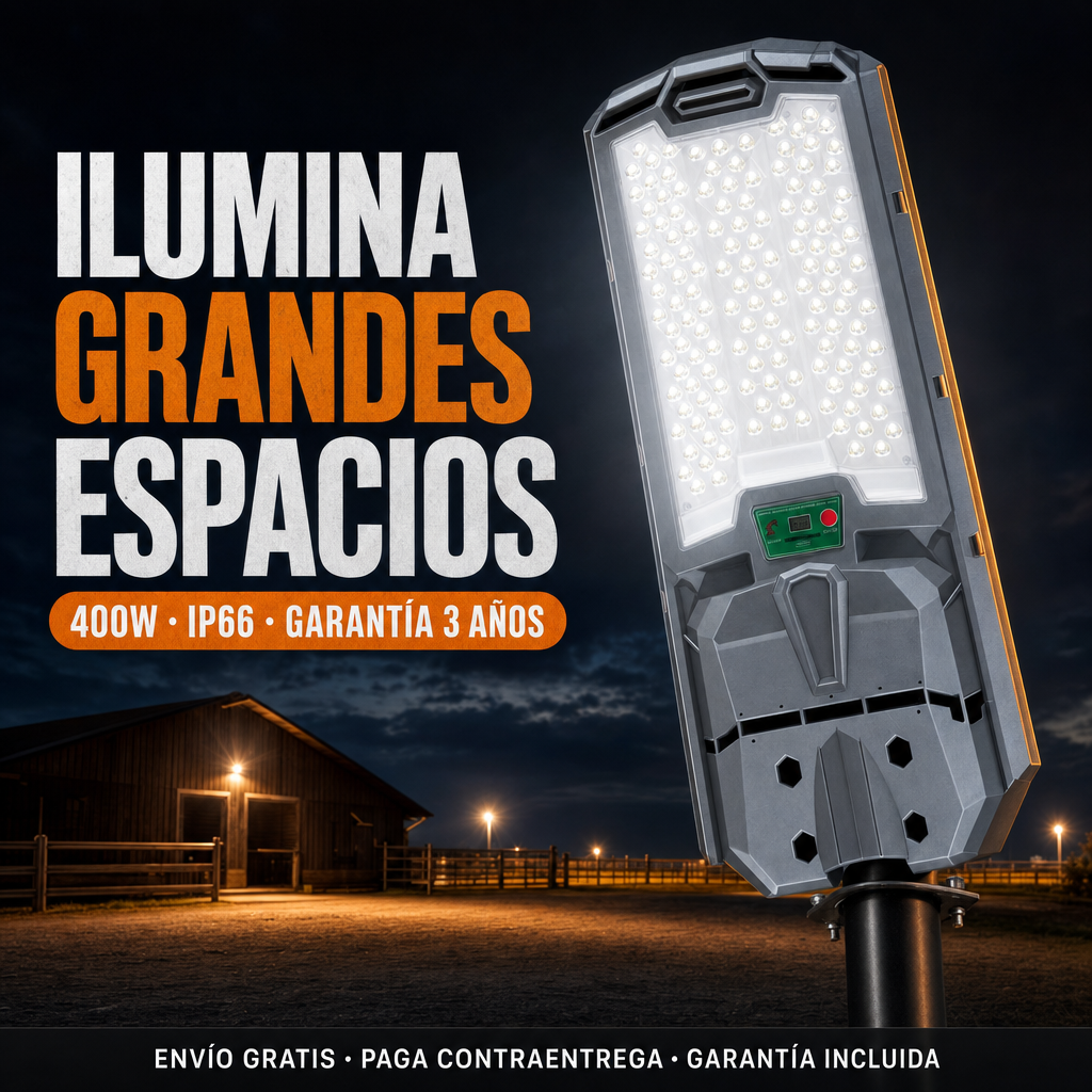 Lámpara Solar Hardy 400W - Ilumina grandes espacios
