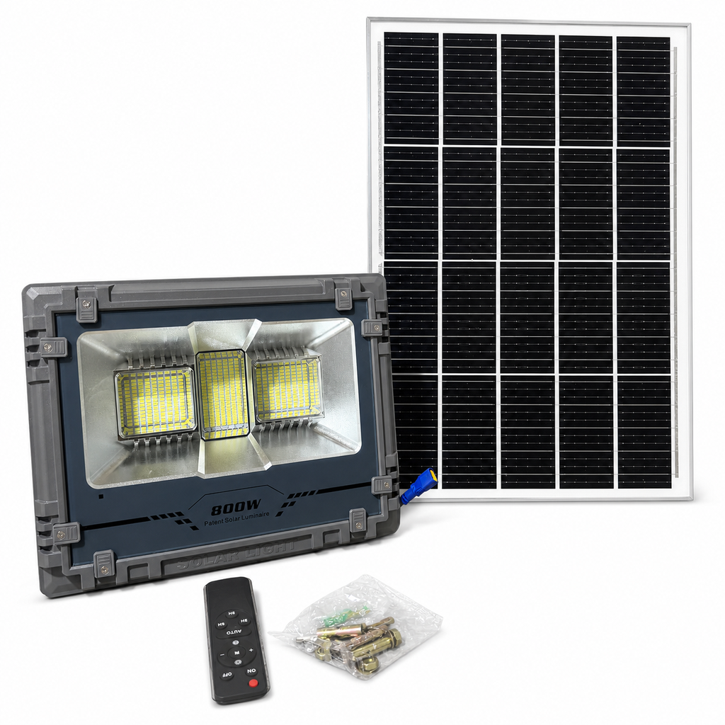 Reflector Solar MJ-AW800C 800W - kit completo con panel solar y control remoto