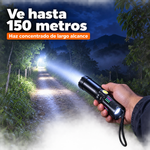 Linterna LED Recargable de Alta Potencia — Zoom, Luz Lateral COB y Carga USB miniatura 3