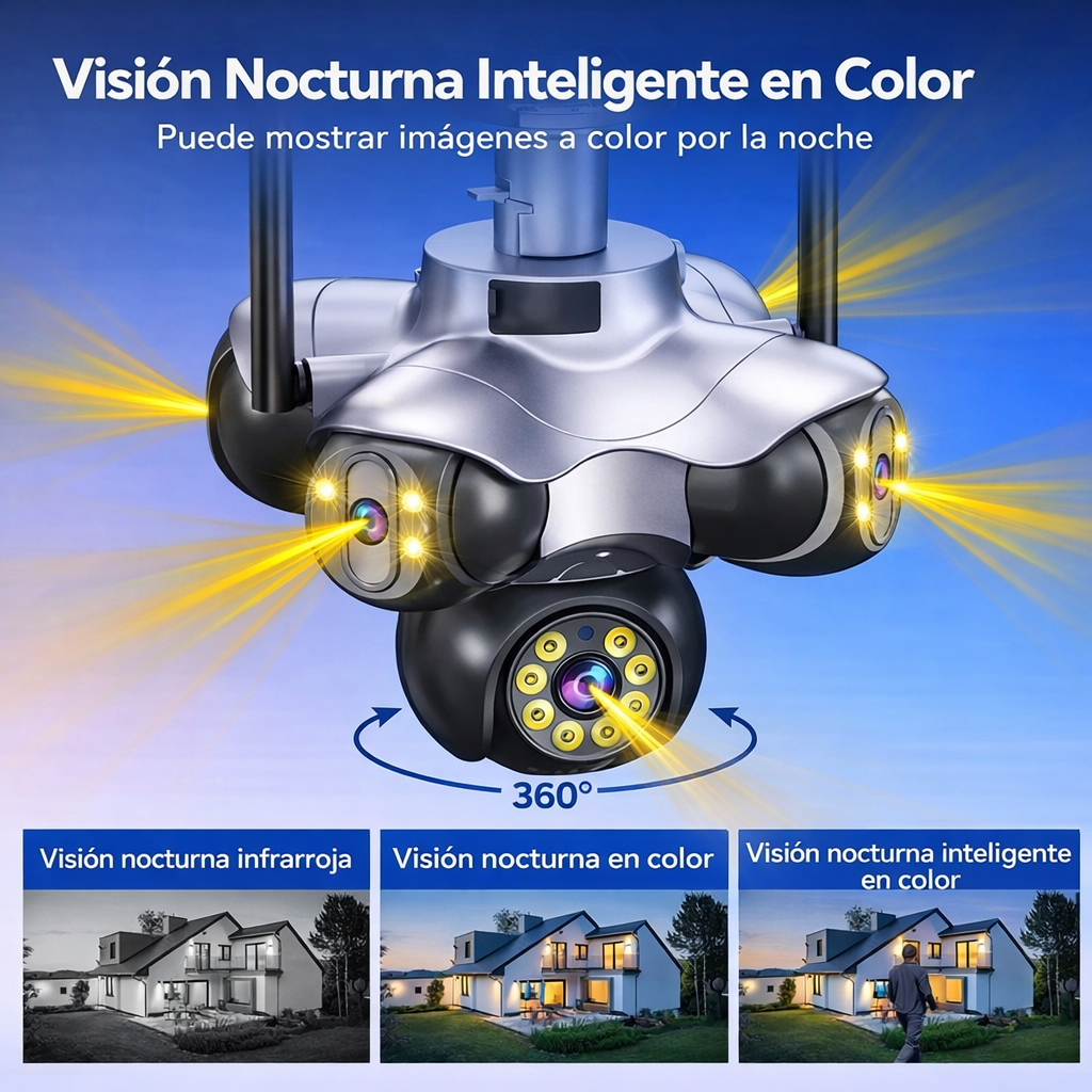Camara pulpo 5 lentes wifi 4k