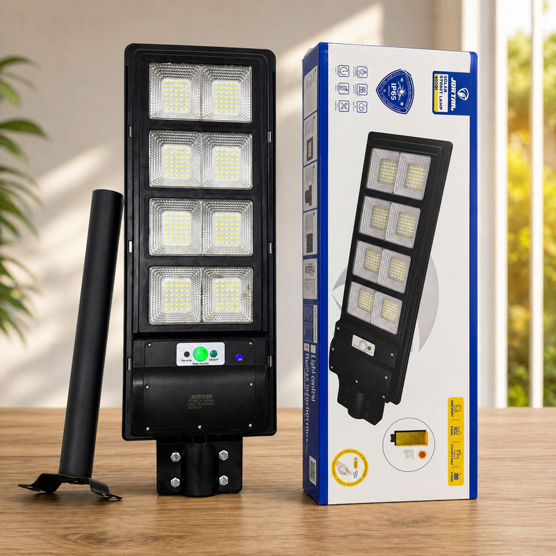 Lampara solar Jortan original de 400 watt un año de garantia tamaño 73CM x 25 CM Ilumina 200 a 250 m2 foto 2