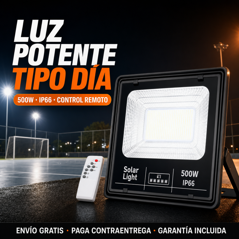 Reflector Solar Jortan 500W — Luz Potente con Control Remoto foto 1