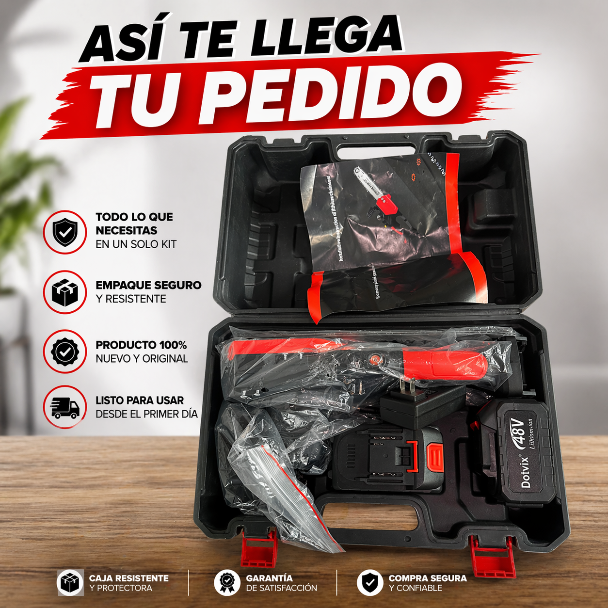 Motosierra Inalámbrica  12 pulgadas con 2 baterias  48v