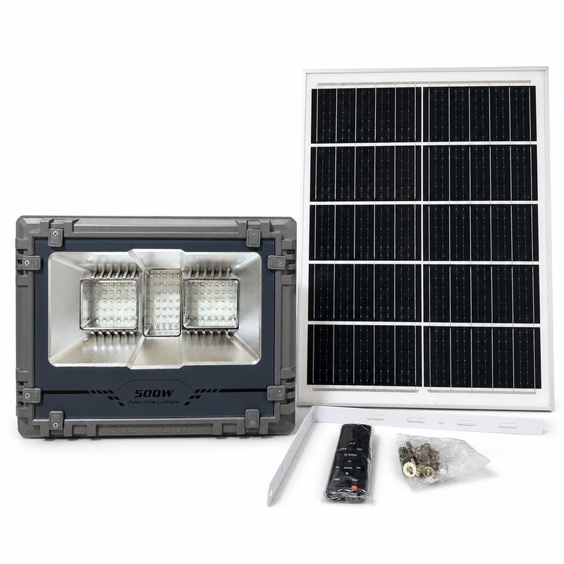 Reflector Solar RGB 500W — Multicolor con Panel Solar y Control Remoto foto 2