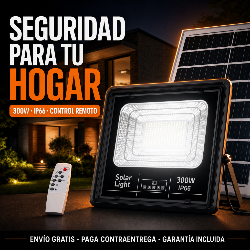 Reflector Solar Jortan 300W - Seguridad para tu hogar