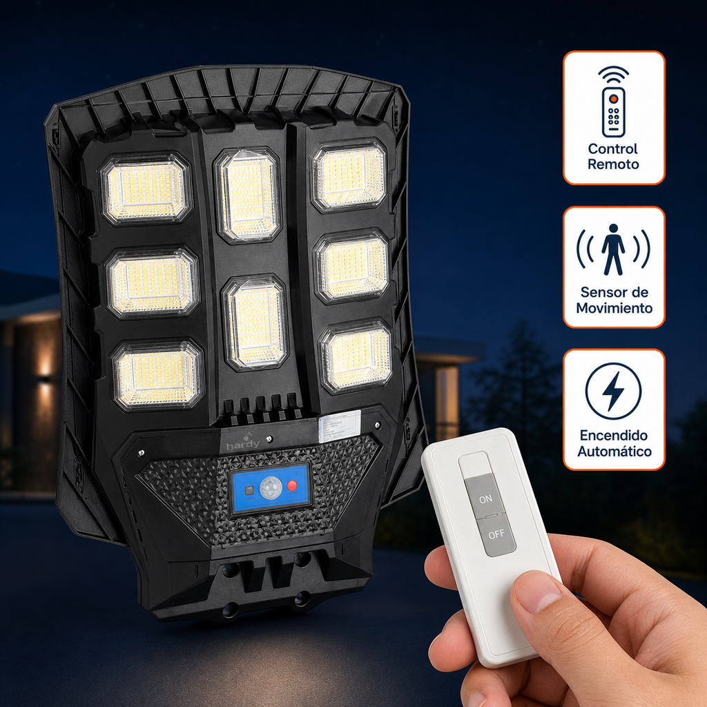 Lámpara Solar Hardy 300W — Luz de Calle con Control Remoto - 6