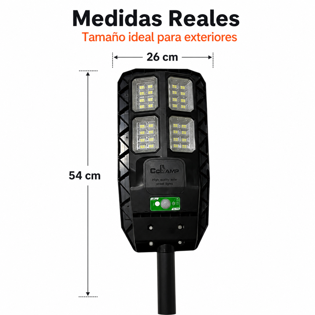 Lámpara Solar Cclamp 600W – Luz de Calle IP66 con Tubo y Control Remoto - 7