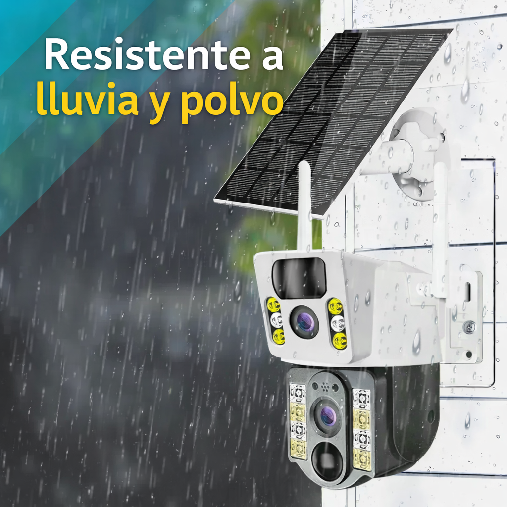 Cámara Solar 4g - 2 lentes  Interiores y Exteriores - Funciona con Chip (Claro o Movistar)