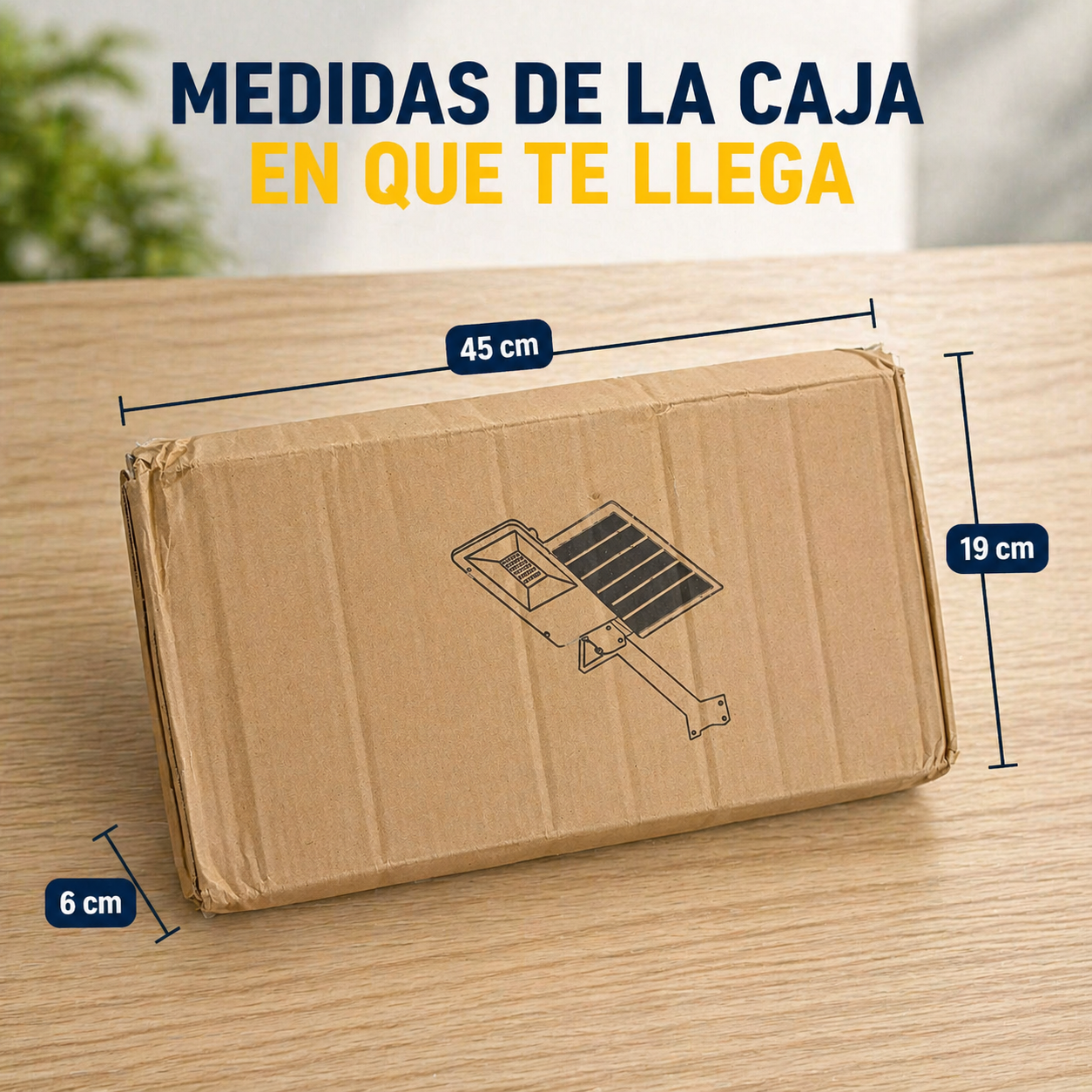 Lampara solar 100 watt con tubo de soporte