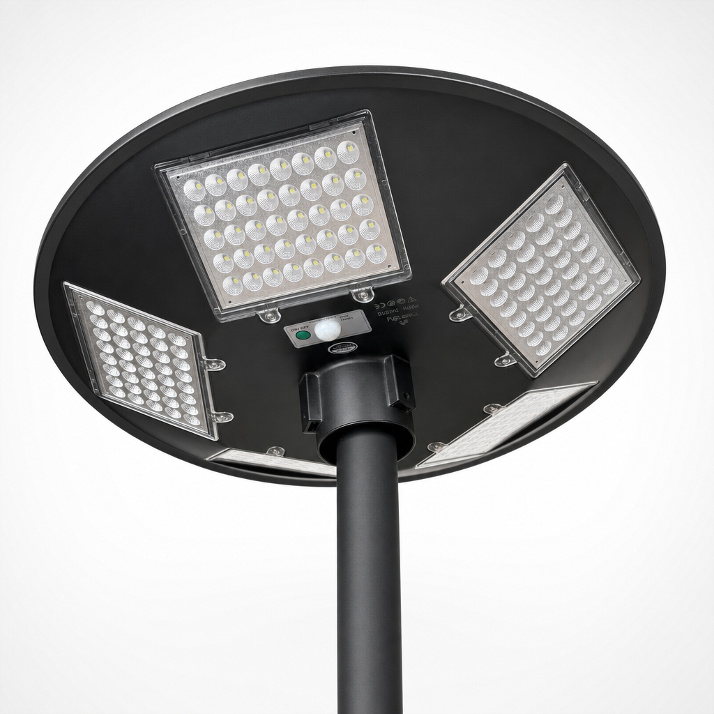 Lámpara Solar UFO Hardy 900W – Luz 360° con Sensor de Movimiento y Control Remoto