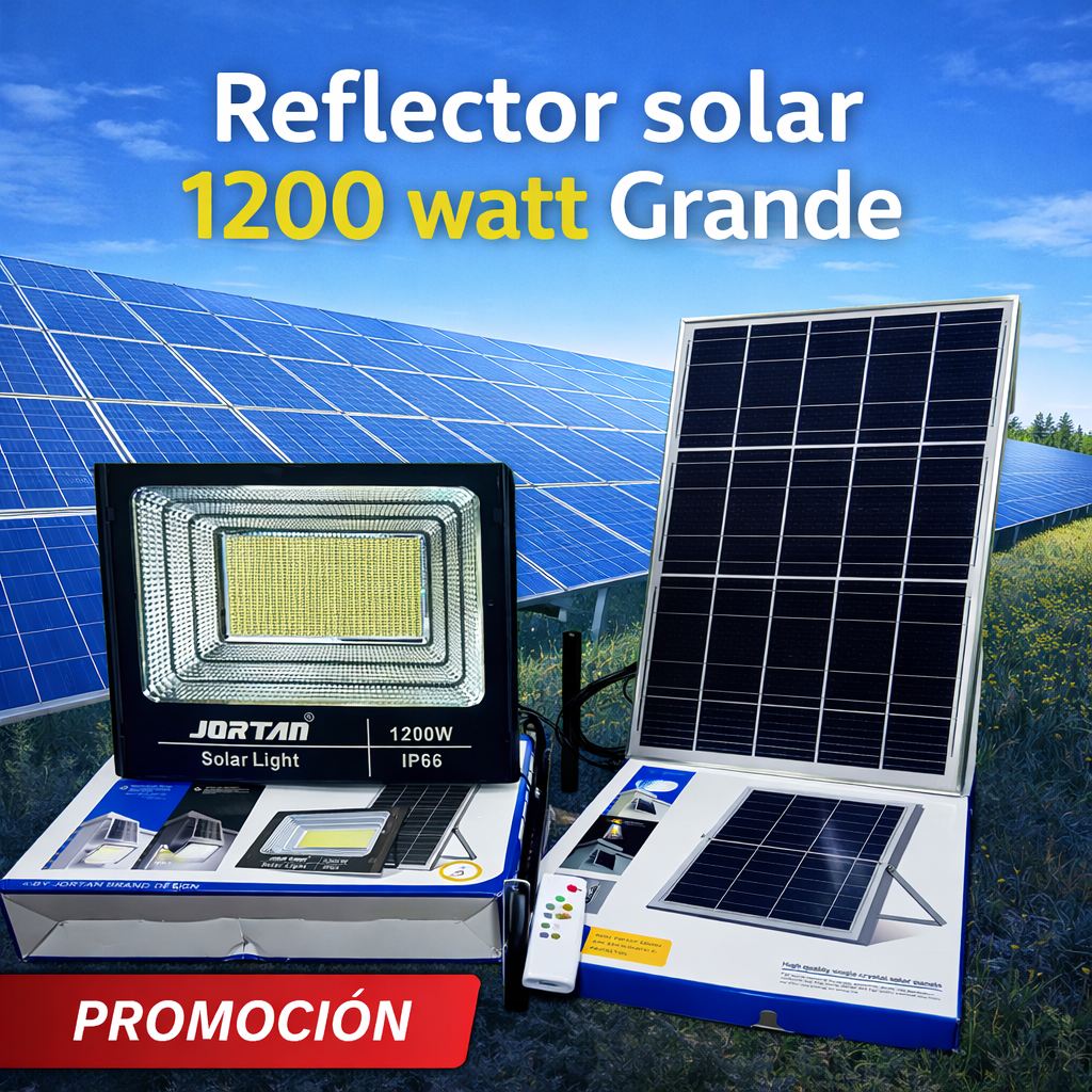 Reflector Solar Joetan 1200W Alta Potencia – Ilumina Como de Día + Garantía 1 Año