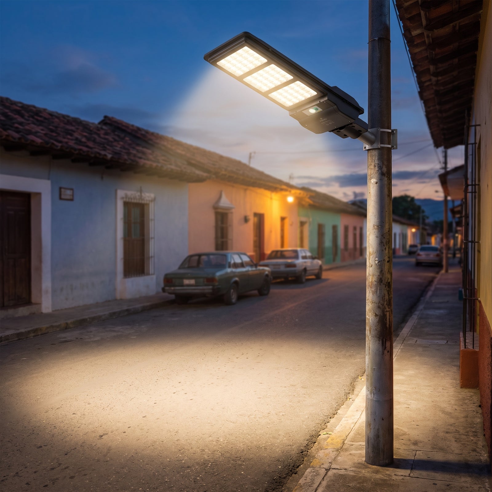 Lámpara Solar Hardy 300W – Luz de Calle IP67 con Control Remoto y Sensor 1 año de garantia