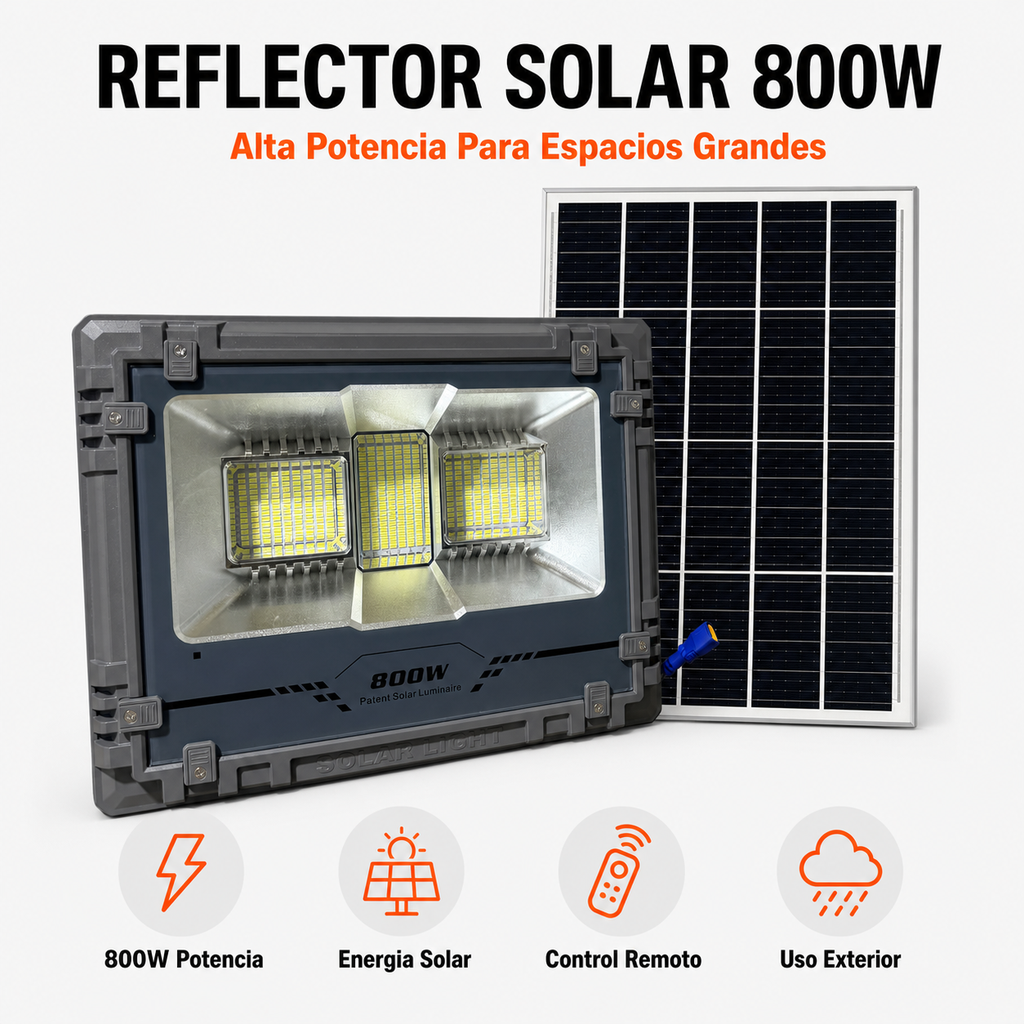Reflector Solar MJ-AW800C 800W - alta potencia para espacios grandes