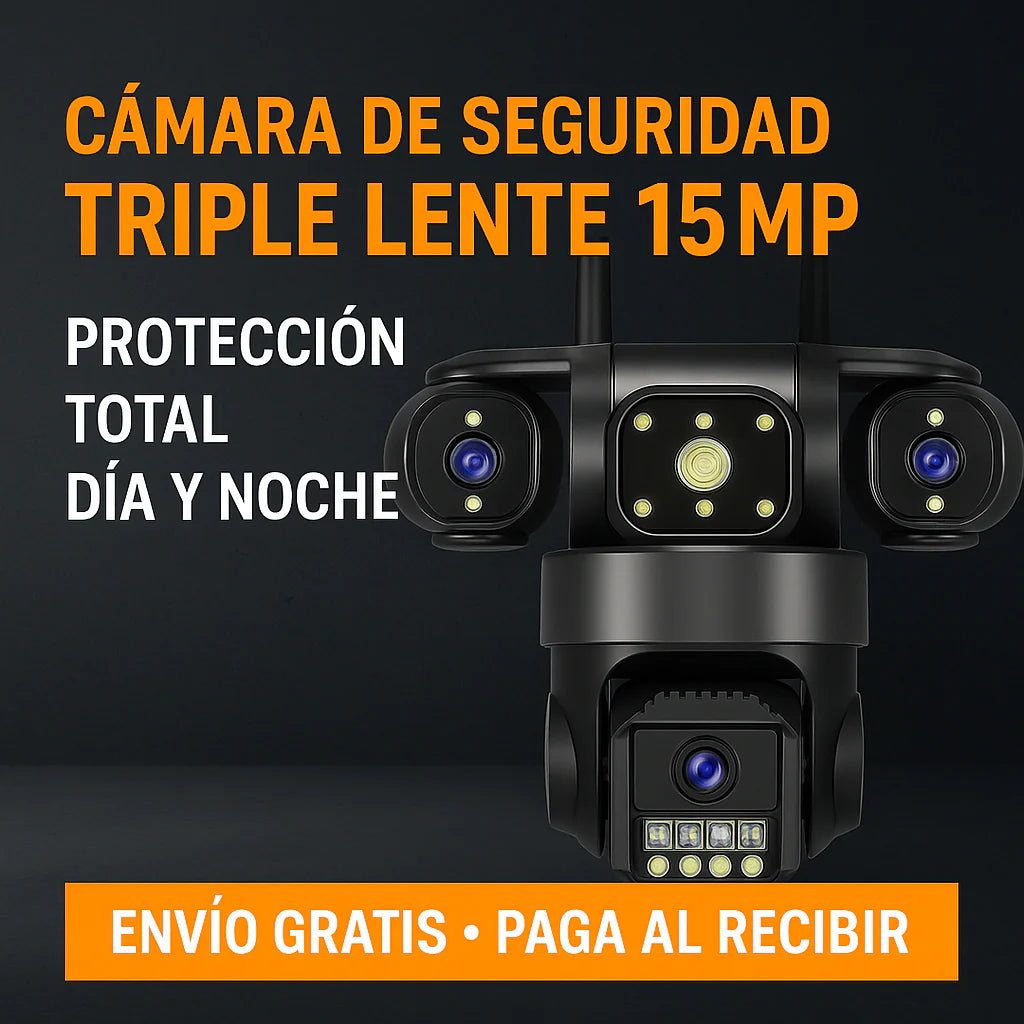 Cámara de seguridad Pulpo 3 lentes wifi 360°