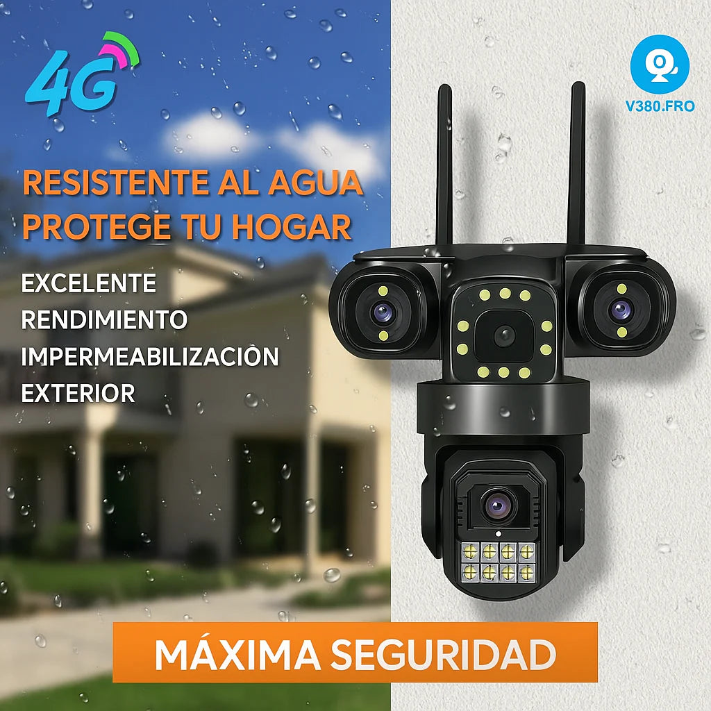 Cámara de seguridad Pulpo 3 lentes wifi 360°