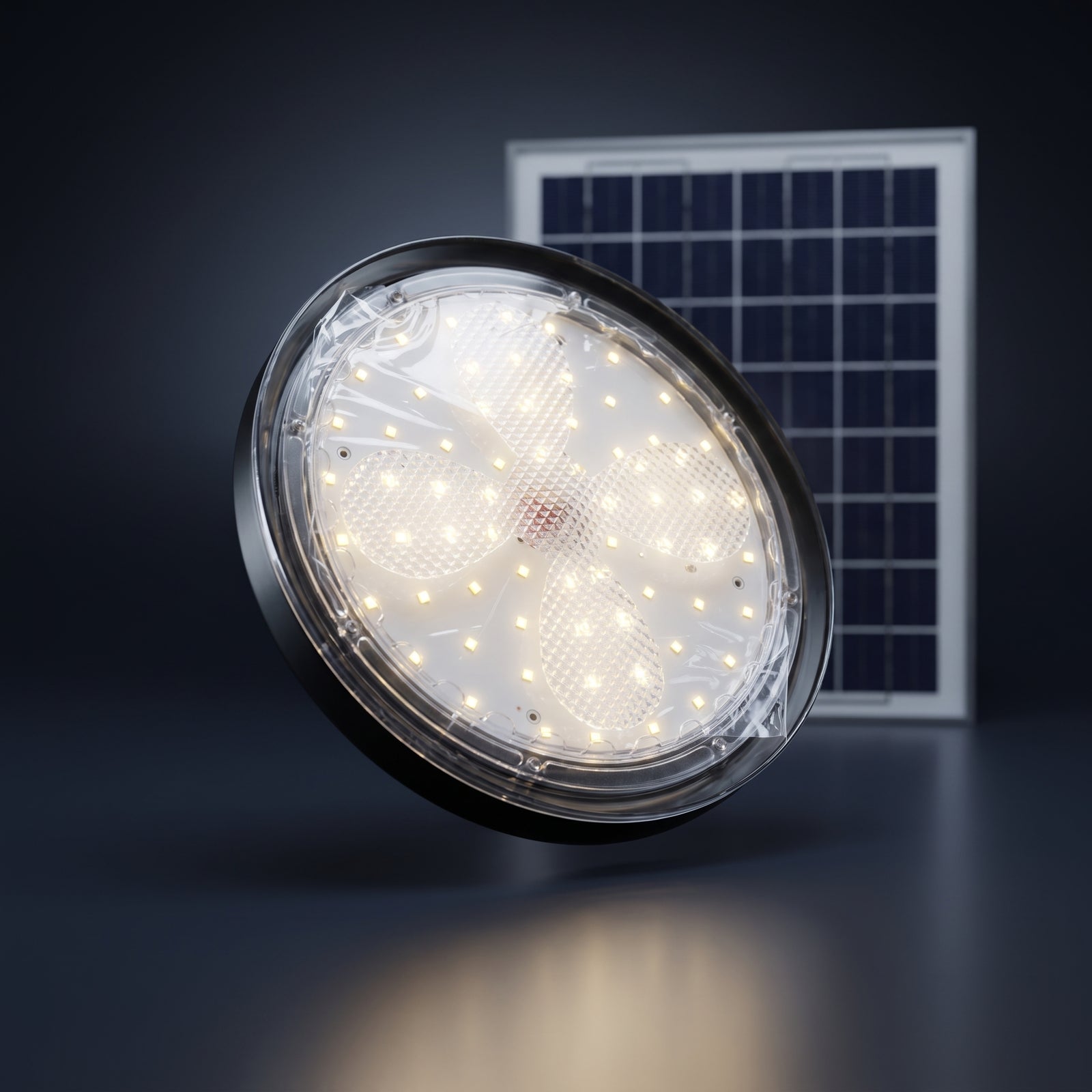 Lámpara Solar LED Hardy 300W – Tipo Campana con Panel Solar y Control Remoto - Kit completo