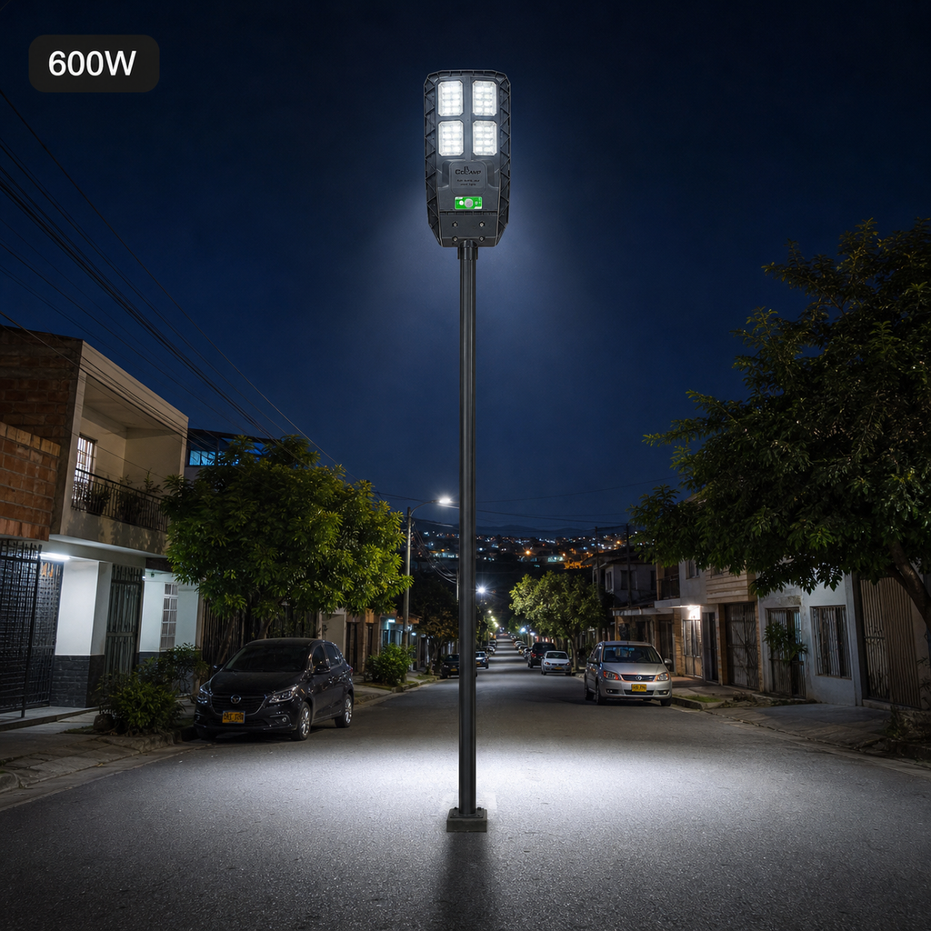 Cclamp 600W en poste de calle de noche