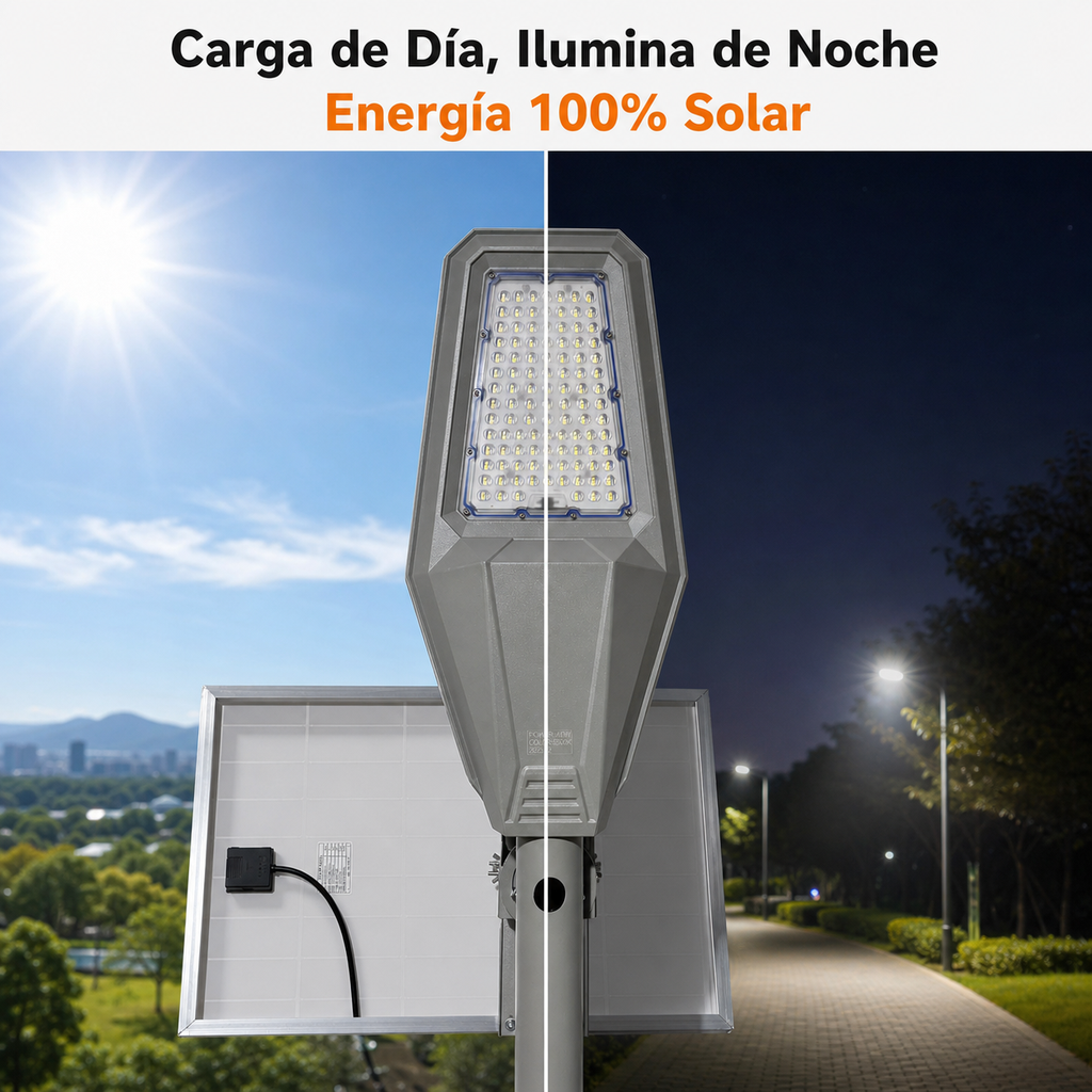 400W carga de día ilumina de noche