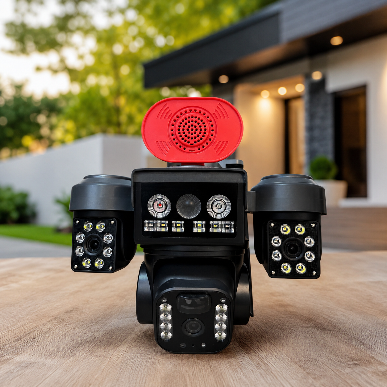 Camara 3 Lentes Solar con Sim Card 360°  3 lentes independientes y 3 pantallas