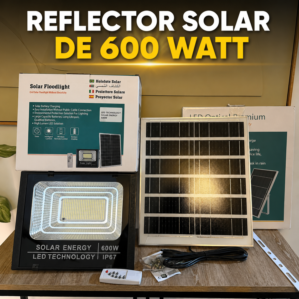 Reflector Solar de 600 watt SOLAR LIGHT Original 1 AÑO de garantia