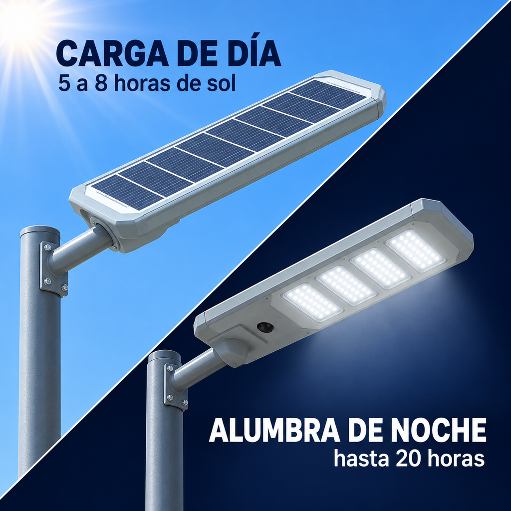 Lámpara Solar Industrial Hardy 400W GR1050S — Panel Integrado, Control Remoto y Brazo - 4