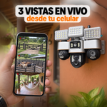Cámara Solar Inteligente WiFi Triple Lente 360° — 3 Focos LED miniatura 5