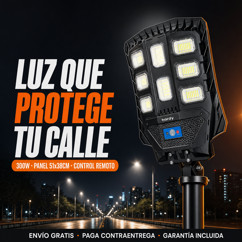 Lámpara Solar Hardy 300W — Luz de Calle con Control Remoto foto 1