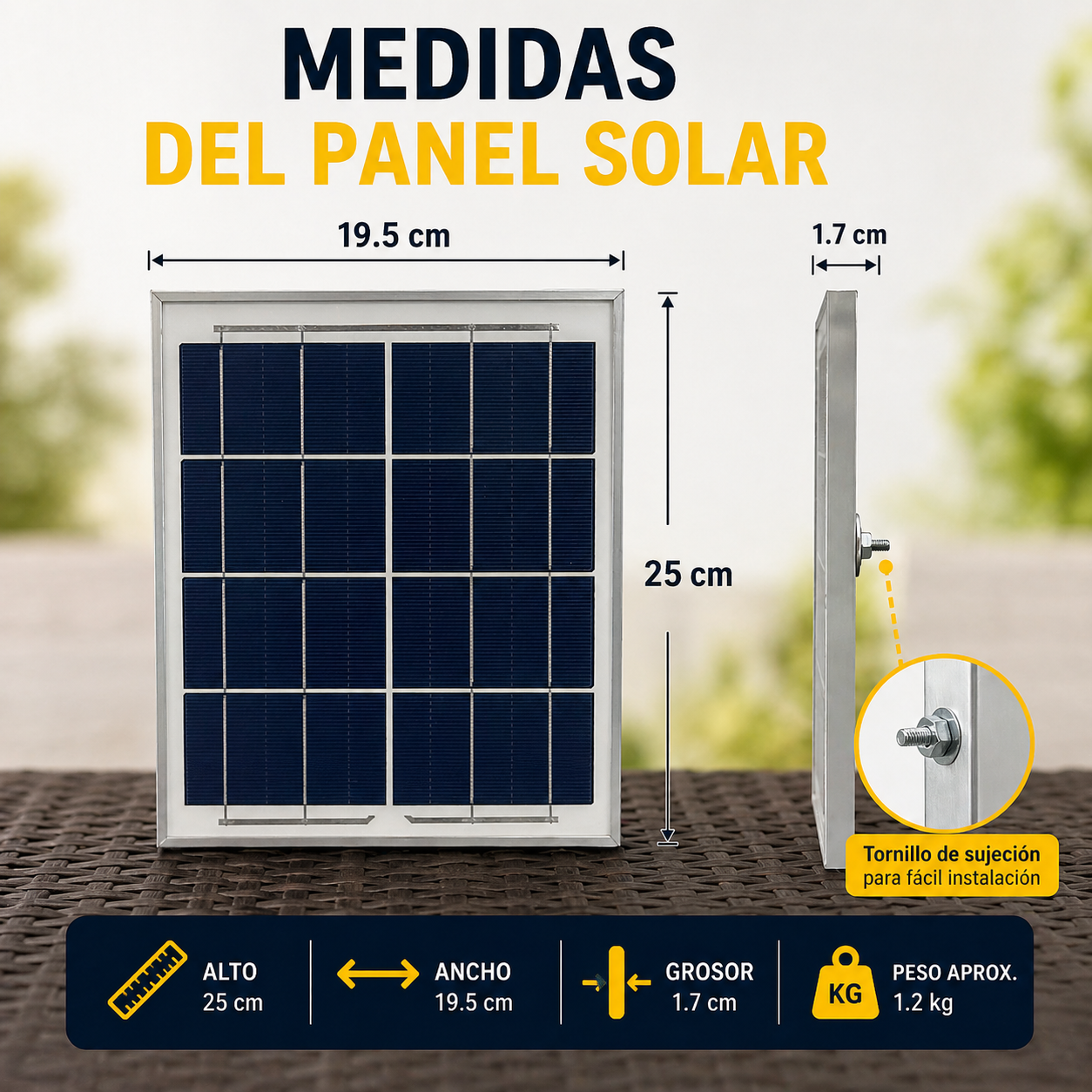Lampara solar 100 watt con tubo de soporte