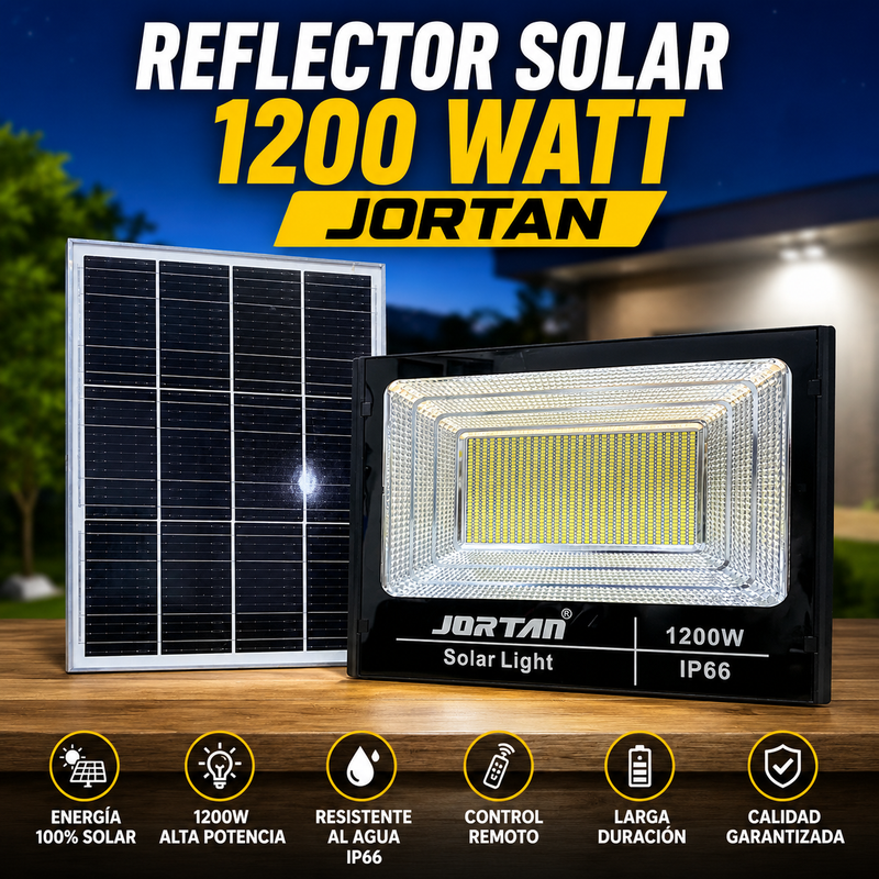 Reflector Solar Jortan 1200W Alta Potencia – Ilumina Como de Día + Garantía 1 Año foto 1