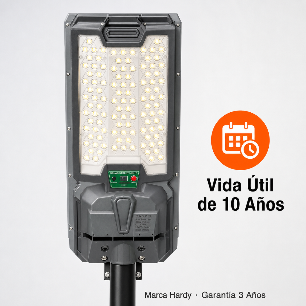 Lámpara Solar Hardy 400W — Iluminación Amplia y Uniforme - 7