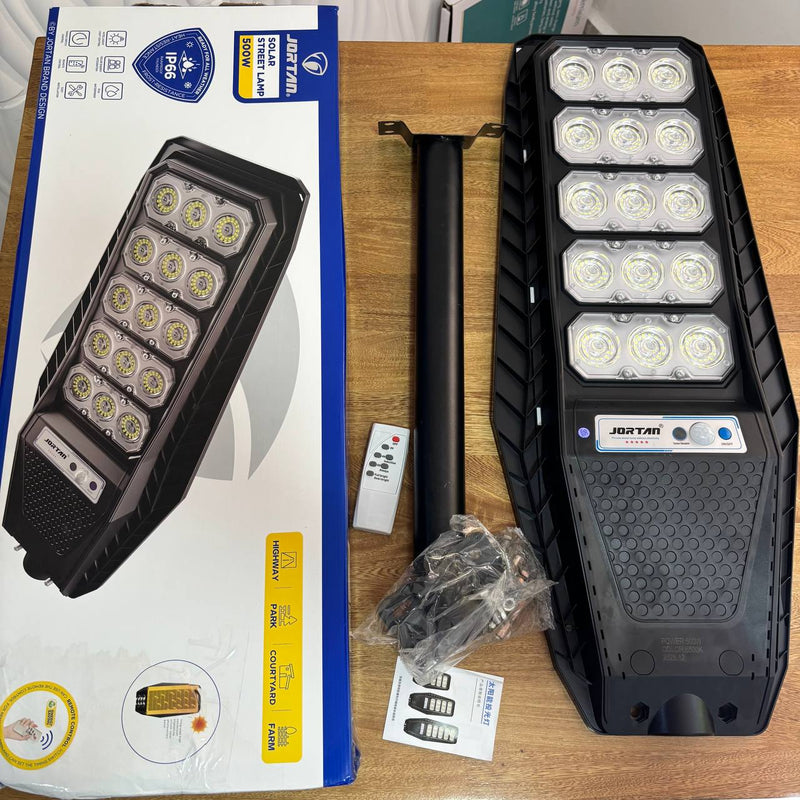 Lámpara Solar Jortan 500W – Luz de Calle Tamaño grande (75 × 29 cm)y Control Remoto foto 10