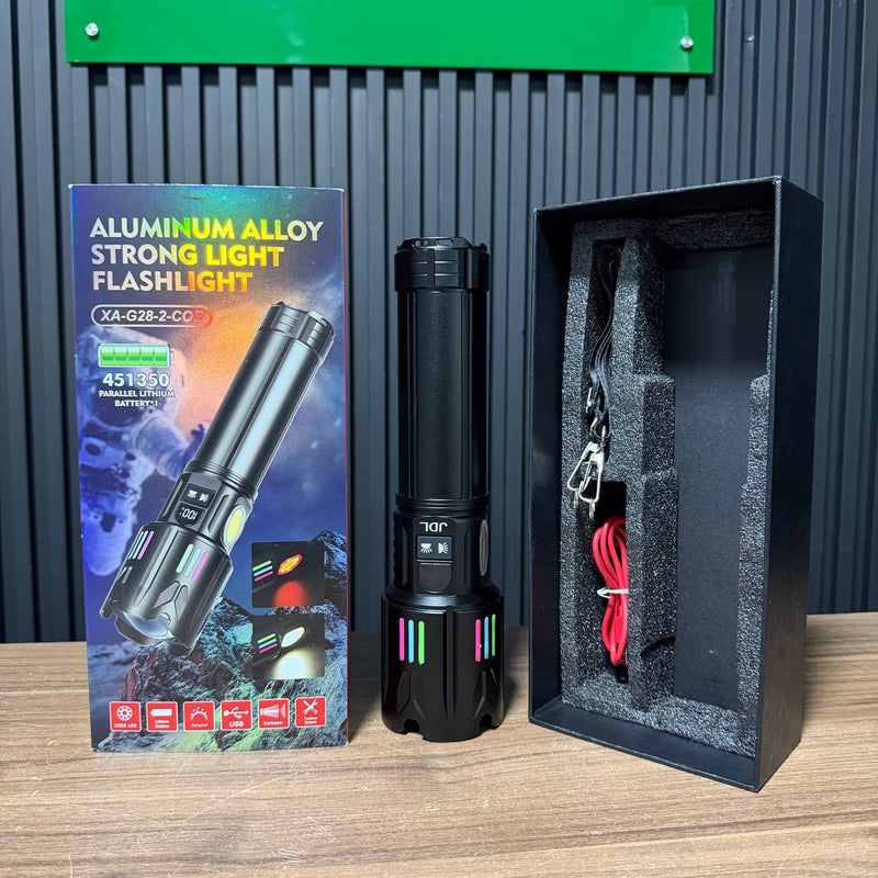 Linterna LED Recargable de Alta Potencia — Zoom, Luz Lateral COB y Carga USB foto 14