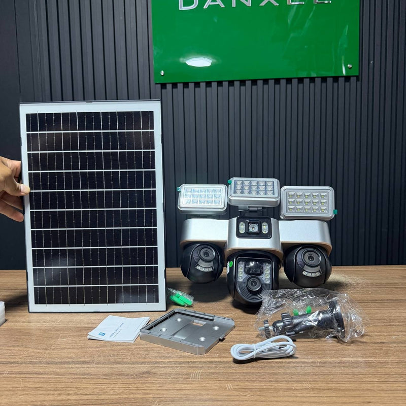 Cámara Solar Inteligente WiFi Triple Lente 360° — 3 Focos LED foto 8