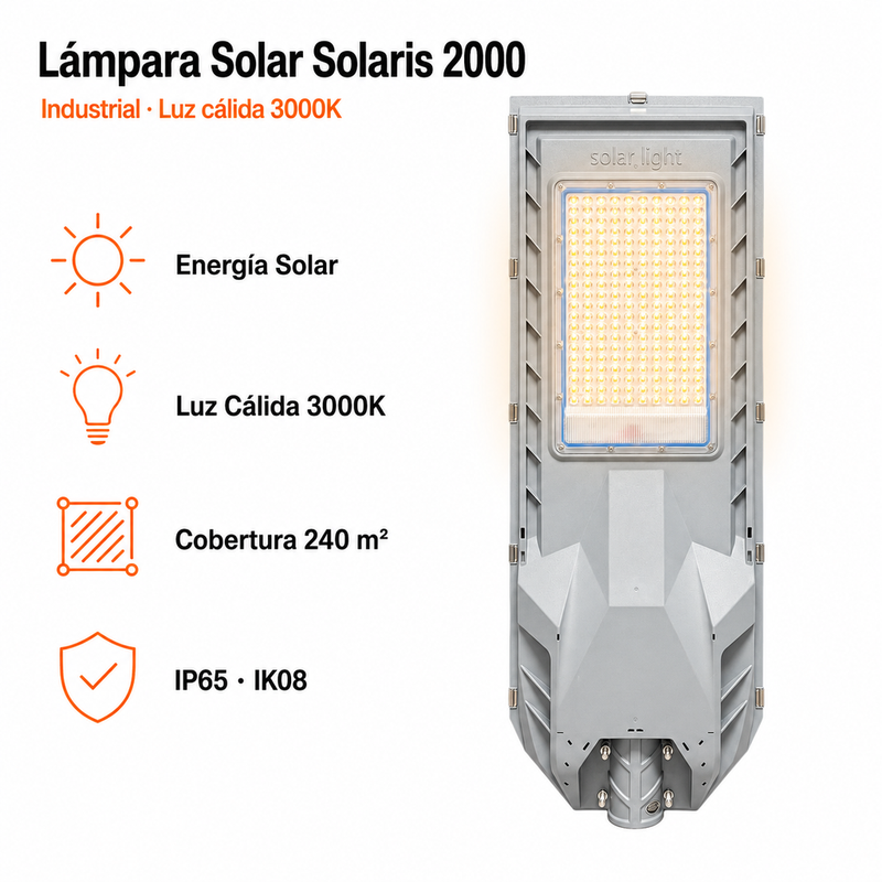 Lámpara Solar Hardy Solaris 2000 — Luz Cálida 3000K · Industrial y Áreas Extensas foto 2