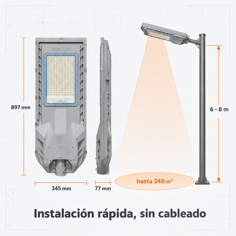 Lámpara Solar Hardy Solaris 2000 — Luz Cálida 3000K · Industrial y Áreas Extensas foto 6