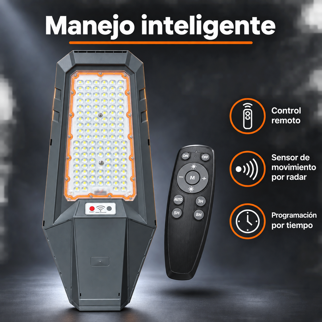 Lámpara Solar Hardy Estelar 500 — Luz Fría 6500K · Sensor de Movimiento y Control Remoto - 5