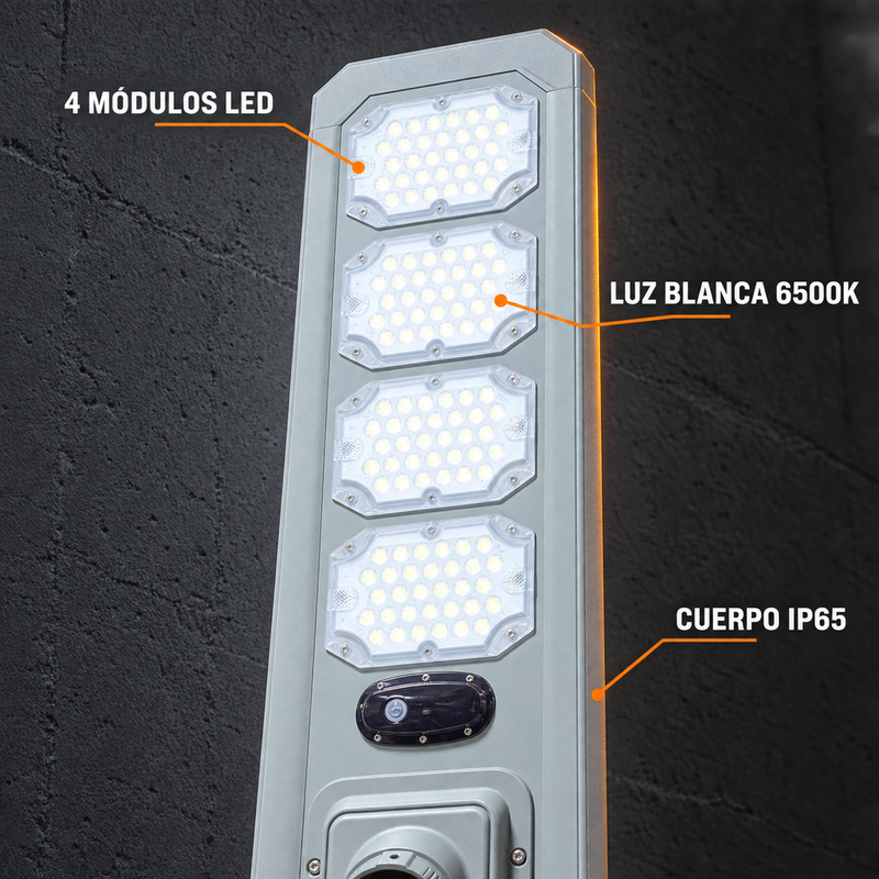 Lámpara Solar Industrial Hardy 400W GR1050S — Panel Integrado, Control Remoto y Brazo foto 5